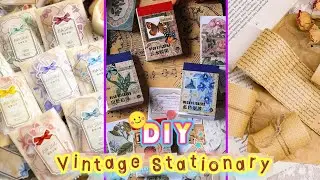 DIY vintage journal set | How to make Vintage Journal Set at home | easy vintage stationery making 