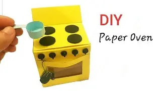 DIY Paper oven | How to make mini oven /stove for doll house | Miniature craft | paper crafts easy
