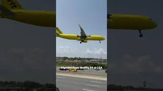 Plane Spotting: #spiritairlines landing on runway 04 at LGA, NYC #aviation #planespotting #laguardia