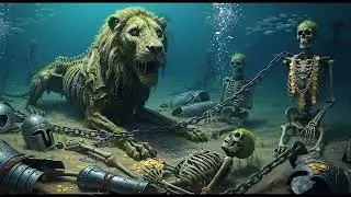 Ancient Lion of the Deep Ocean | Dark Underwater Fantasy Skeleton & Treasure Scene (4K)