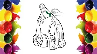 Color Galvanic Mechamorph Along With Me | Ben 10 Alien | COLOR ALONG | Mini Artist World