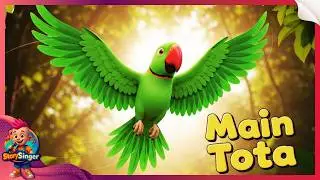 मैं तोता 🦜 | Main Tota | Hindi Baby Song | Parrot Rhyme for Kids | 🎶 StorySinger