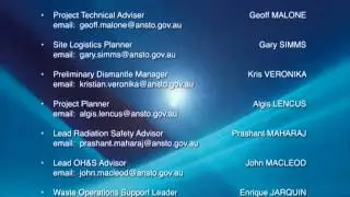 Moata dismantle project vital statistics