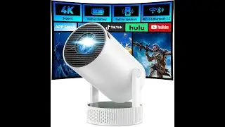 Mini Projector with Wifi and Bluetooth Built-in Battery 4K Portable Projector for Outdoor
