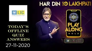 27-November-2020| KBC LIC Quiz  Answers | QuickCourseAcademy | #KBC #KBC2020 #kbc2020 #kbcliveanswer