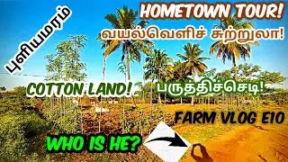 HomeTown Tour! FarmVlogS1E10!Cotton Farmland! Real Tamarind in Farm !Rocky'spot!Rakeshwar Padmanaban