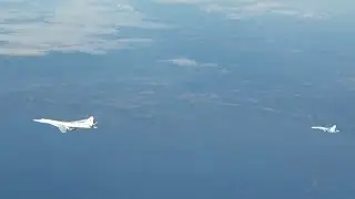 Russian Tu-160 accompanied by various fighters over Baltic Sea