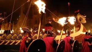 Scottish islanders don helmets for Viking fire festival