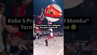 Kobe 5 Protro &ldquo;Year of Mamba&rdquo; torn apart in game #basketball #nike #kobe #adidas