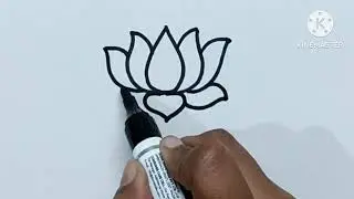 Kamal ke phool ka Chitra/ कमल का चित्र बनाना सीखें Lotus pencil sketch /Lotus easy art