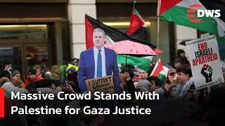 Massive Pro-Palestine Demonstration in London Pushes for Israel Eurovision Ban | DWS News | AC14