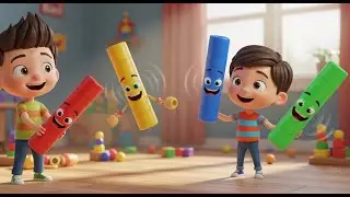 Four Little Toy Rain Sticks Rattle Rattle | Sensory Music & Counting for Kids