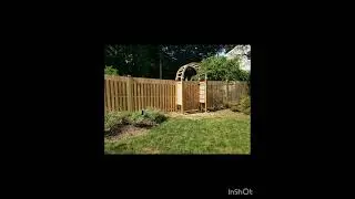 6'- Cedar Dog Earred Vertical Board, Matching Walk Gate & Entry Arbor By Admiral Fence Company