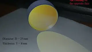 Output Coupler mirror designed for Ruby laser Resonant Cavity 694 nm Reflectivity R74% @ 694 nm