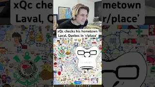 xQc Checks His HOMETOWN In r/place 😭 #xqc #quebec #art