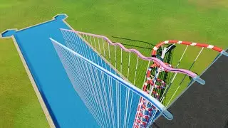 Straight vs Wavy vs Spiral WaterSlide  - Planet Coaster 2