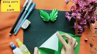 How to make paper leaf // dIY paper leaf // very easy and simple paper craft ..