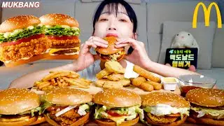 내돈내산) 맥도날드 신메뉴 창녕갈릭치킨 창녕갈릭비프 빅맥 베이컨토마토디럭스 맥스파이시 상하이 버거 5종 먹방 Mcdonal’s burgers Mukbang