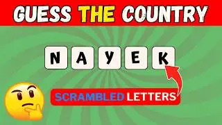 Guess the Country by Scrambled Letters! 🌍 | 75 Country Quiz Challenge (Easy to Impossible)