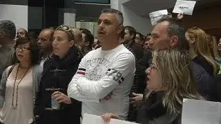 Bank of Cyprus staff protest at Nicosia headquarters