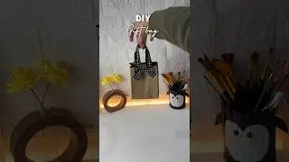 Diy Paper gift bag #shorts #diy #craft #papercraft #gift