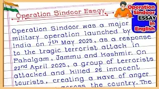 🇮🇳🇮🇳Operation Sindoor Essay in English | operation sindoor essay | essay on Operation Sindoor | 