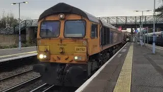 GBRF 66752 & 69005 passing through Faversham on a late 3W74 RHTT! 22/11/25