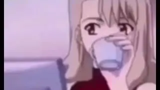 stan twitter: anime girl blocking people on computer and sipping tea