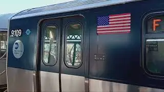 R160 #9109 (F) leaving Avenue X [next stop Kings Hwy]