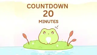 20 mins (Study Timer) Deep ambience animated cute frog Lofi aesthetic forest sounds.