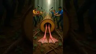 rescue flamingo from giant log #animal #funny #shorts