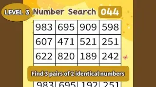 NumberSearch Level3 044 Memory Slipping Away? Stop Forgetfulness with Number Matching Games! #game
