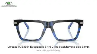 Versace 0VE3354 Eyeglasses 5 4 6 0 Top black havana blue 53mm