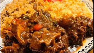 Oxtails & gungo rice n peas 🍛 | Slept through the cooking 😅 | Rainy Sunday in London 🌧️
