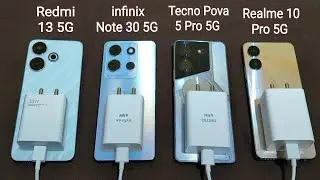 Redmi 13 5G/Infinix Note 30 5G/Tecno Pova 5 Pro 5G/Realme 10 Pro 5G CHARGING TEST ( 0 To 100% )