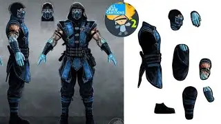 How to make Sub-Zero character easily Drawing Cartoons 2 #dc2
