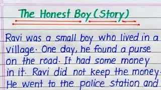 The Honest Boy Story in English || Story Writing in English 