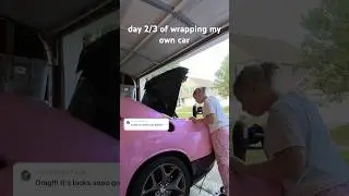 attempting to wrap my own car day 2/3 #alukovinyl #automobile #wrap #carwrap #diy