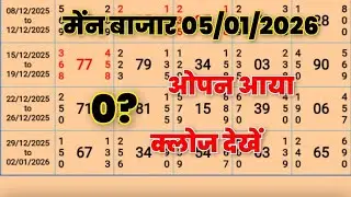 Main Bazar Trick Today 05-01-2026 | Main Bazar Open & Panel Line