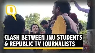 Republic TV Reporters & JNU Students Get Involved in Verbal Spat | The Quint
