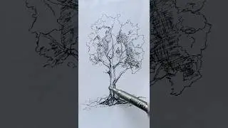 Tree Drawing with ink pen || #treedrawing #ink #inkpen #easytreedrawing #pendrawing #sketch #art