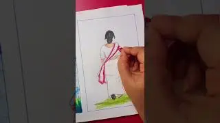 How To Draw Indian Village Women Easy Step By Step // Village Women Drawing For Kids 🧒