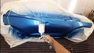 car painting/ رش جنب ازرق عالبليندينج سرقة باب منه فيه / طرق دهان السيارات