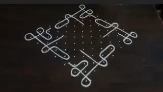 Easy kolam 13*1 dots #Margazhi kolam #sikkukolam #kambikolam #small kolam @sharmicreation7867 