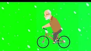 Green Screen Cartoon Character Ride a Cycle | Cartoon Cycling | No Copyright