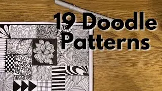 Watch me drawing zentangle 19 patterns | Doodle Drawing Tutorial