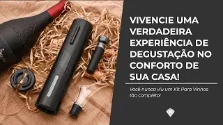 Kit Para Vinho Smart Wine Pro - Abridor El&eacute;trico Recarreg&aacute;vel + Aerador e Acess&oacute;rios