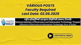 National Institute of Electronics and Information Technology Tirupati (NIELIT) Various Posts