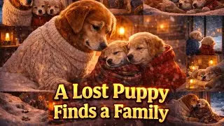 A Lost Puppy Finds a Family | A Heartwarming Winter Story❄️ 
