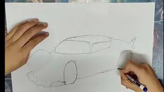 Ferrari Red Sports Car Drawing | Step by Step Tutorial